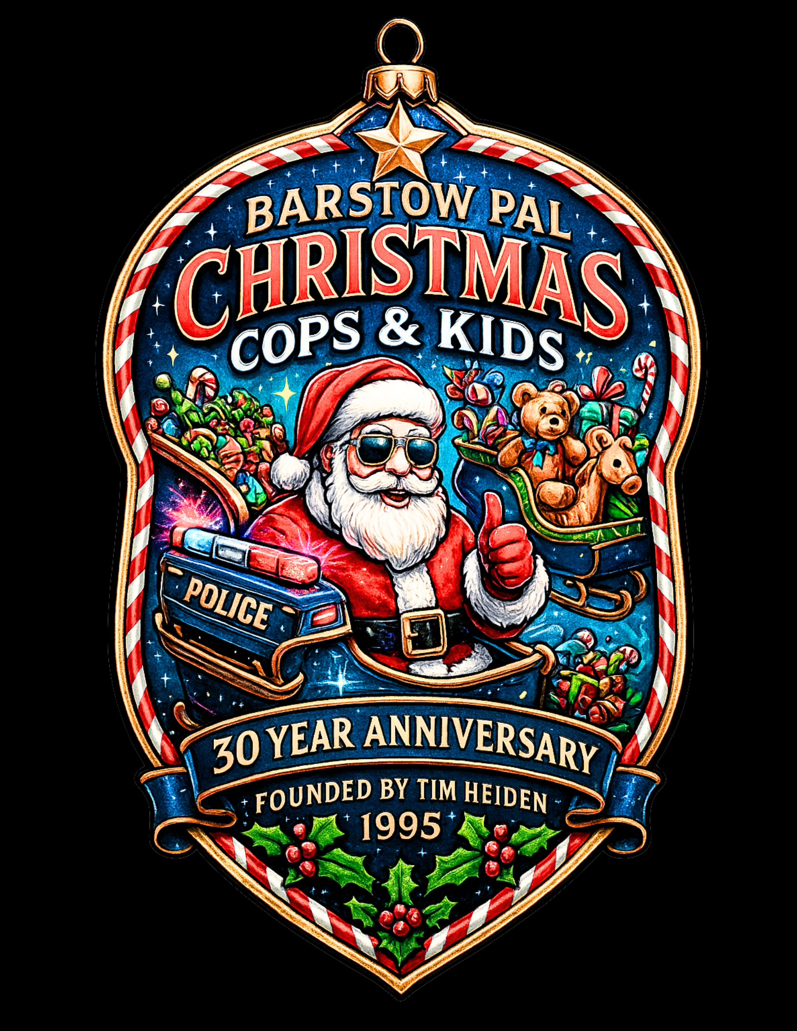 Christmas Cops & Kids 30 Year Anniversary Tee, Unisex Cotton Shirt - Image 4