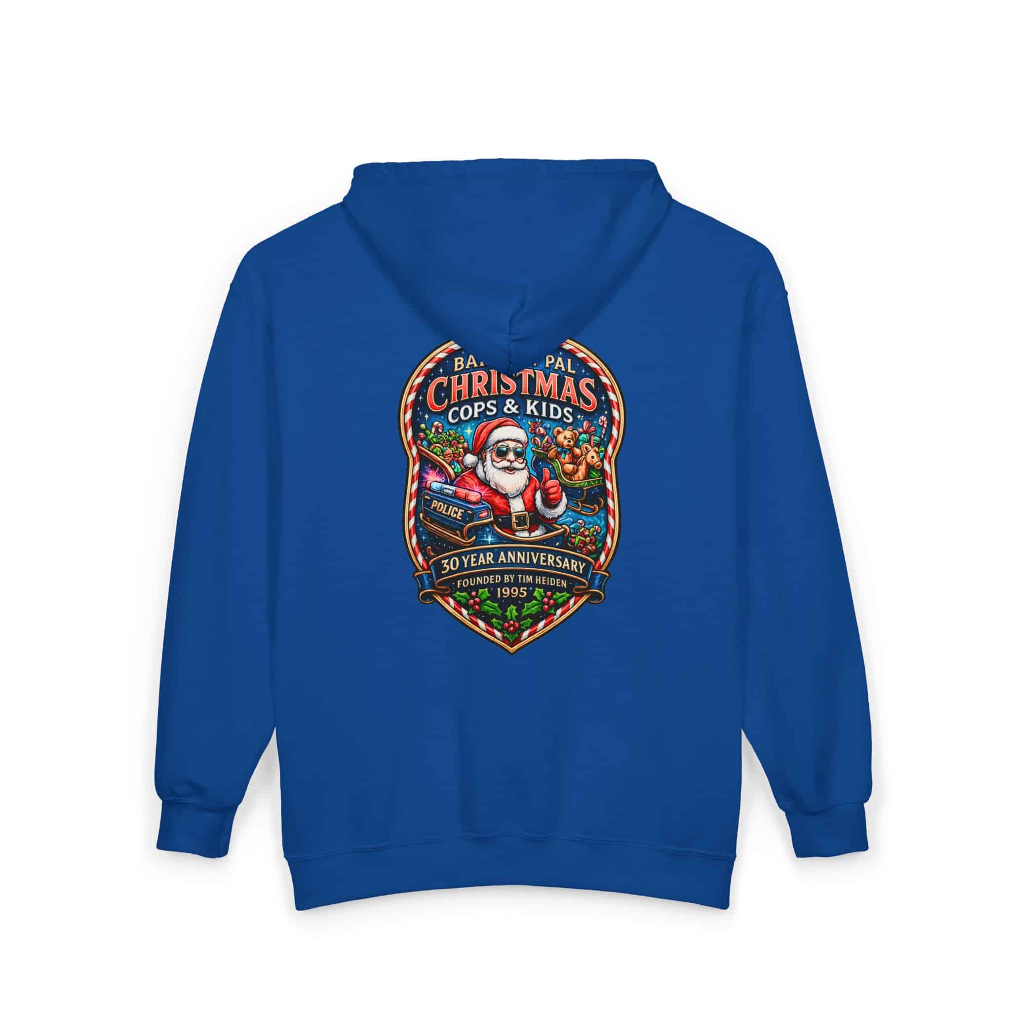 Christmas Cops & Kids 30 Year Anniversary Zip Up Hoodie - Image 7