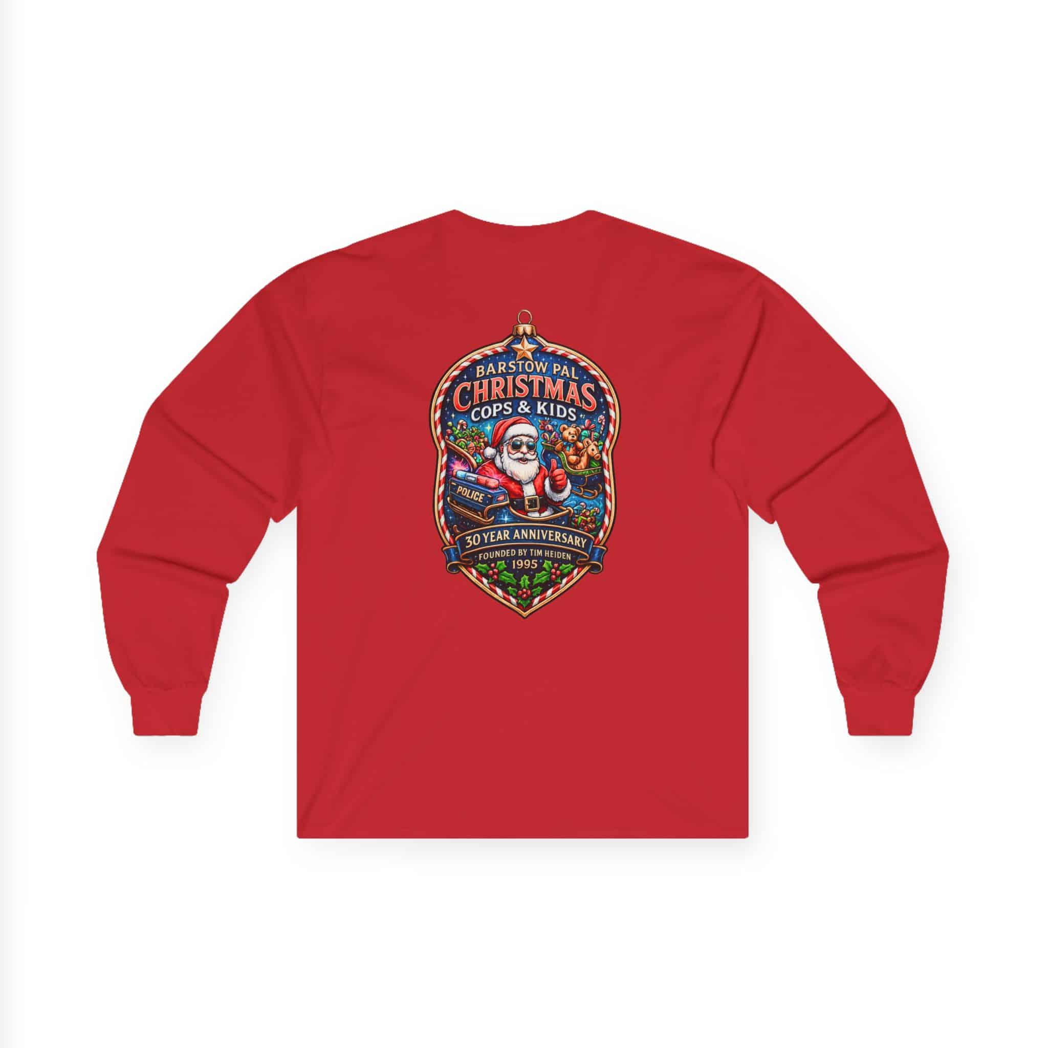 Christmas Cops & Kids 30 Year Anniversary Long Sleeve, Unisex Cotton Shirt - Image 5