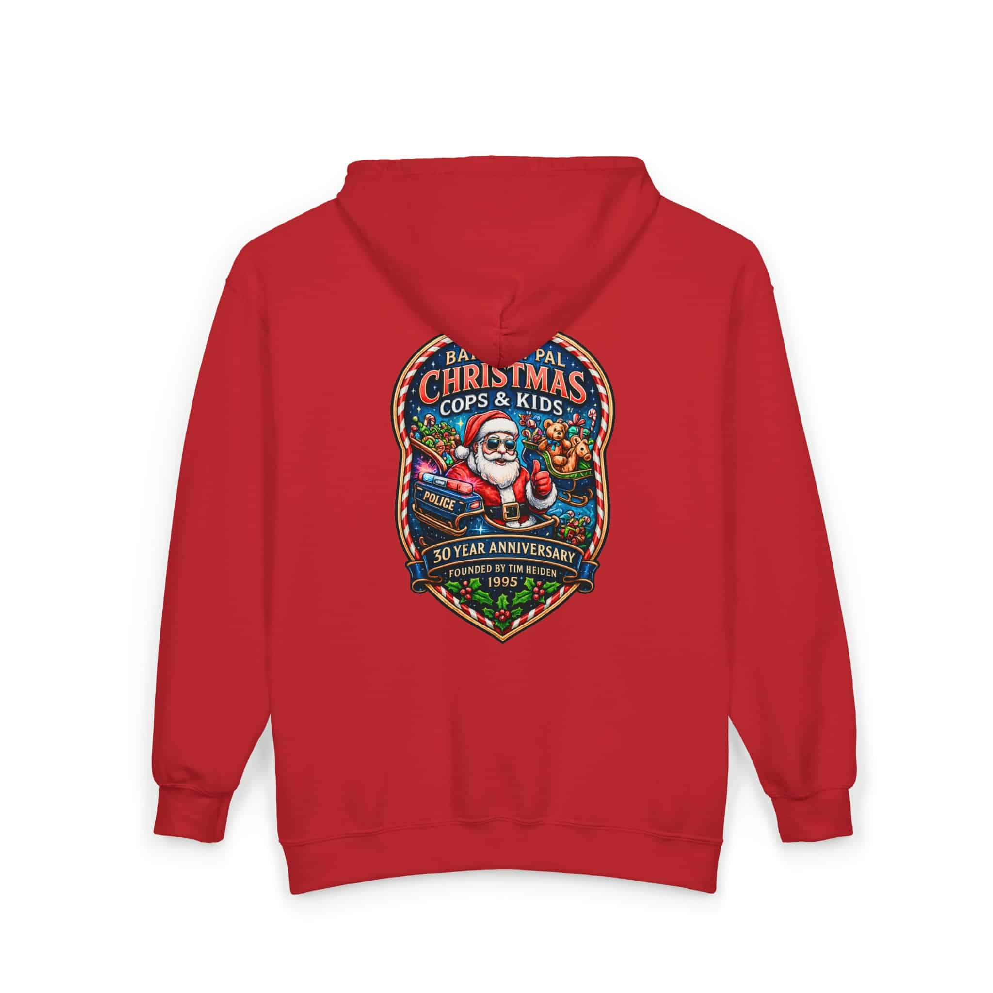 Christmas Cops & Kids 30 Year Anniversary Zip Up Hoodie - Image 8