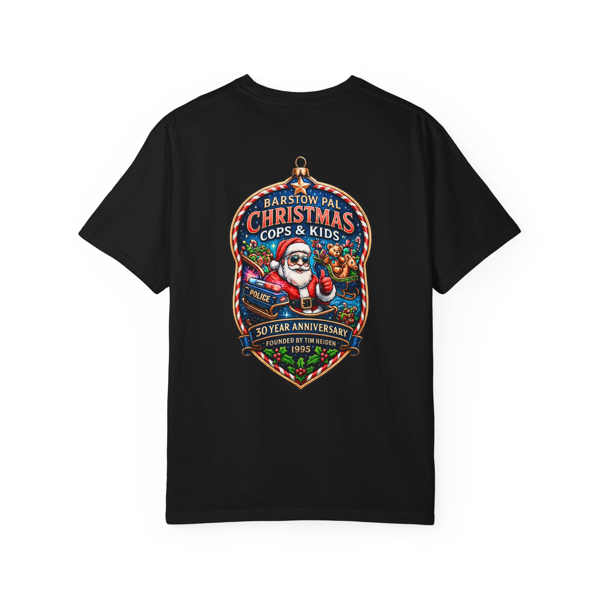Christmas Cops & Kids 30 Year Anniversary Tee, Unisex Cotton Shirt - Image 2
